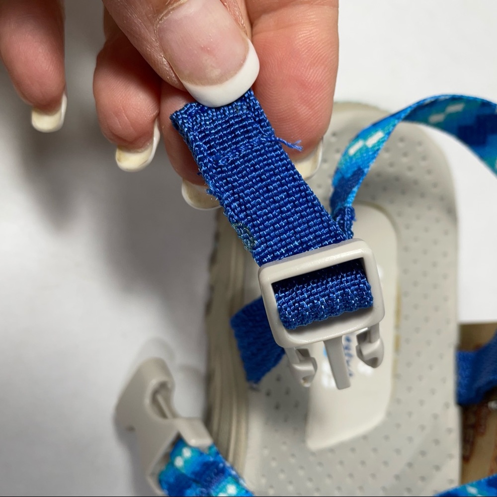 Skechers Womens Reggae blue Tie Dyed sandals 9 - Picture 12 of 14